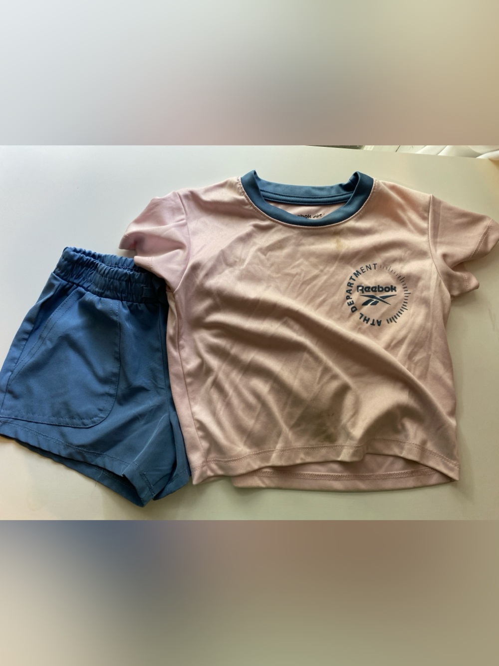 Reebok Pink Tee and Blue Shorts Set / Size 18-24m / Play